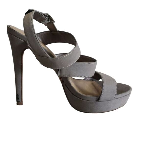 Taupe Strappy Platform Heel - Picture 5 of 7